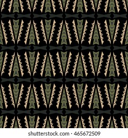 Seamless doodle vector texture ethnic tribal background. Boho chic style pattern.