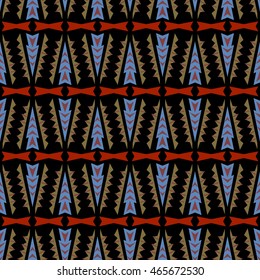 Seamless doodle vector texture ethnic tribal background. Boho chic style pattern.