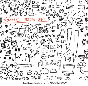 Seamless doodle web infographics background vector illustration