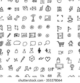Seamless doodle web infographics background vector illustration
