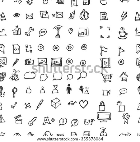 Seamless doodle web infographics background vector illustration