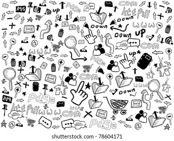 seamless doodle web pattern