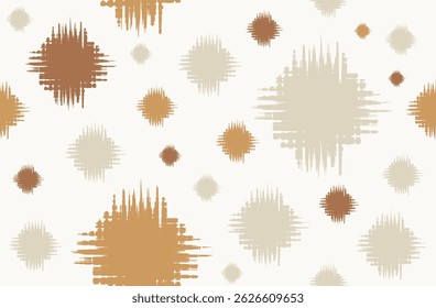 Seamless dot ikat wind effect colorful brown  theme pattern in Aztec style. Motifs Ikat embroidery abstract design for texture, fabric, clothing, wrapping, decoration