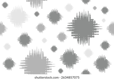 Seamless dot ikat wind effect black and white,gray  pattern in Aztec style. Motifs Ikat embroidery abstract design for texture, fabric, clothing, wrapping, decoration