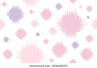 Seamless dot ikat wind effect pink and violet colour pattern in Aztec style. Motifs Ikat embroidery abstract design for texture, fabric, clothing, wrapping, decoration