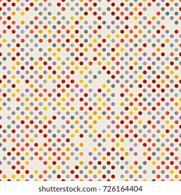 Seamless dot pattern. Colorful vintage dot background. Vector background