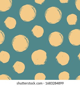 Seamless dot pattern. Hand painted circles.