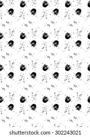 Seamless dot pattern. Hand painted circles with rough edges. Vector illustration. Pattern in the swatches panel.