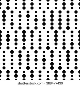 Seamless Dot Pattern. Vector Black and White Background