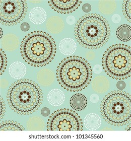 Seamless dots circle in blue and brown
