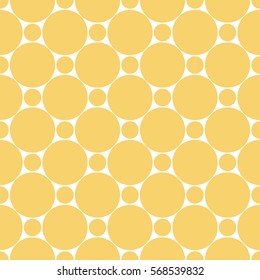 Seamless dots, seamless circles. Geo, geometric pattern with  round forms in gold.  Seamless background with monotone pattern. Oriental simple background in vector.