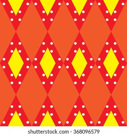 seamless dots doodle rhombus colorful pattern