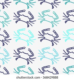 seamless dots pattern crab-vector illustration. Crab isolated on white background
