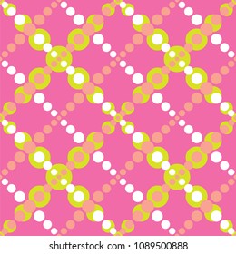 Seamless dots pattern, diogonal crosshatch fabric print, colorful seamless background