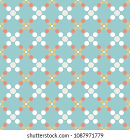 Seamless dots pattern, folk motif, seamless tribal pattern, fabric print, colorful seamless background