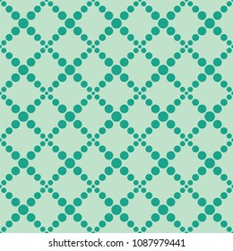 Seamless dots pattern, folk motif, seamless diagonal crosshatch pattern, monotone background texture, abstract screen print texture, green seamless fabric print