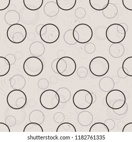 Seamless dots pattern in retro colors. Beige background geometry circle. Vector illustration