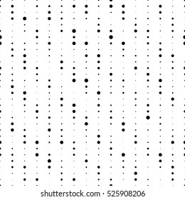 Seamless Dots Pattern. Vector Black and White Circle Background. Abstract Pixel Texture. Minimal Graphic Design