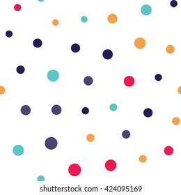 Seamless dots pattern with white background. Vector repeating texture.