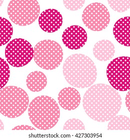 Seamless dots pattern with white background. Vector repeating texture.