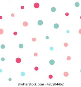 Seamless dots pattern with white background. Vector repeating texture.