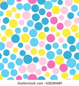 Seamless dots pattern with white background