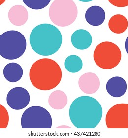 Seamless dots pattern with white background. Vector repeating texture.