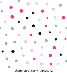Seamless dots pattern with white background. Vector repeating texture.
