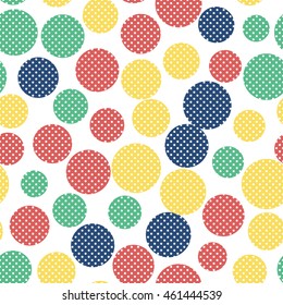 Seamless dots pattern with white background. Vector repeating texture.