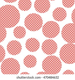 Seamless dots pattern with white background. Vector repeating texture.