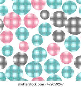 Seamless dots pattern with white background. Vector repeating texture.