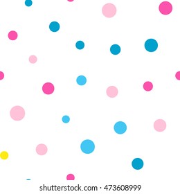 Seamless dots pattern with white background. Vector repeating texture.