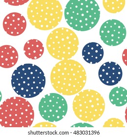 Seamless dots pattern with white background. Vector repeating texture.