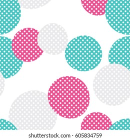 Seamless dots pattern with white background. Vector repeating texture.