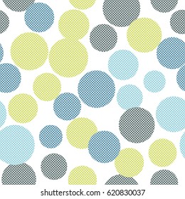 Seamless dots pattern with white background. Vector repeating texture.
