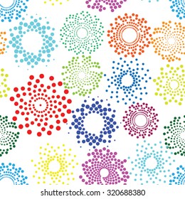 Seamless Dotted Circles Vector Pattern .