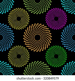 Seamless Dotted Circles Vector Pattern 