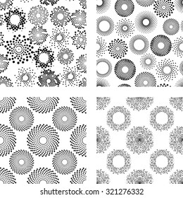 Seamless Dotted Circles Vector Pattern .