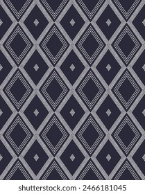 Patrón de diamante punteado sin costuras en azul oscuro y blanco. Motivo geométrico de Vector para tela lux, papelería, Fondo de pantalla, decoración del hogar, artículos para el hogar, regalos, fondos, estampados. Adorno con motivos étnicos.