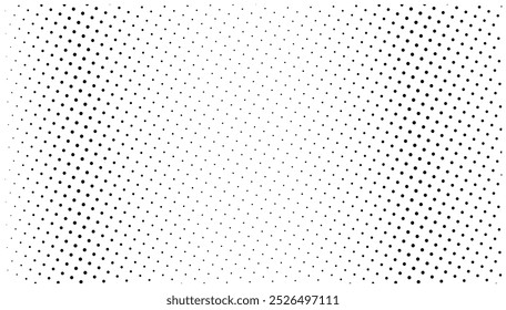 Fondo de semitono de degradado punteado sin fisuras. Un patrón Horizontal de puntos en un estilo de arte pop, una textura abstracta moderna y elegante. Ilustración vectorial.