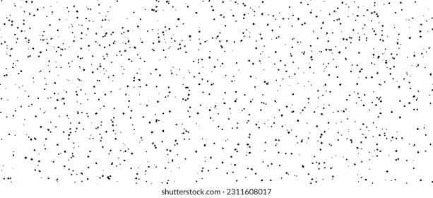 Seamless dotted pattern. Black noise grain repeating background texture. Particles, splashes, drops, pieces, specks, speckles wallpaper. Irregular grunge vector backdrop