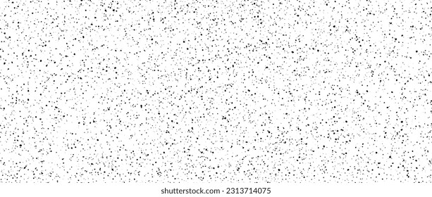 Seamless dotted pattern. Black noise grain repeating texture. Particles, splashes, drops, pieces, specks, speckles wallpaper. Random grunge grit background. Vector backdrop