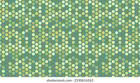 Padrão pontilhado sem costura com círculos coloridos, ideal para tecidos têxteis, papel de parede ou fundos abstratos. Um design geométrico moderno para decoração criativa.