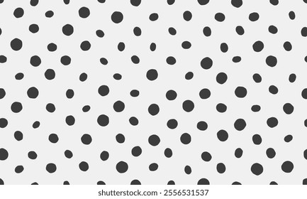 Seamless dotted pattern with colorful circles, ideal for textile fabrics, wallpaper, or abstract backgrounds. A trendy geometric design for creative decor.