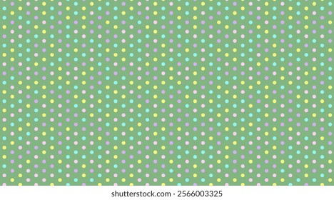 Seamless dotted pattern with colorful circles, ideal for textile fabrics, wallpaper, or abstract backgrounds. A trendy geometric design for creative decor.
