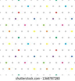 Seamless dotted pattern. Cute colorful polka dot background. Abstract texture with dots. Simple minimalistic graphic design. Vector