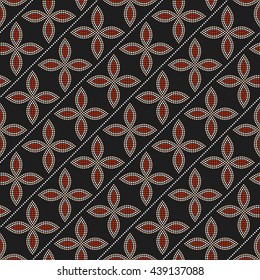 Seamless dotted pattern. Petals backdrop. Abstract colorful Background. Mosaic of dots. Vector Illustration.