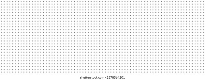 Seamless dotted repeated texture. Black and white polka dot pattern. Repeated endless dots backdrop. All over halftone wallpaper. Regular grid background. Vector textile or fabric poka dot swatch