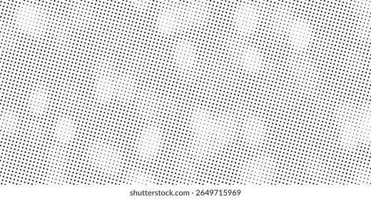 Textura repetida pontilhada sem costura. Padrão de bolinhas preto e branco. Repetindo textura de pontos sem fim. Todo sobre meio-tom wallpaper. fundo do vetor
