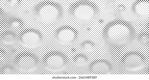 Seamless dotted repeated texture. Black and white polka dot pattern. Repeating endless dots texture. All over halftone wallpaper. vector background
